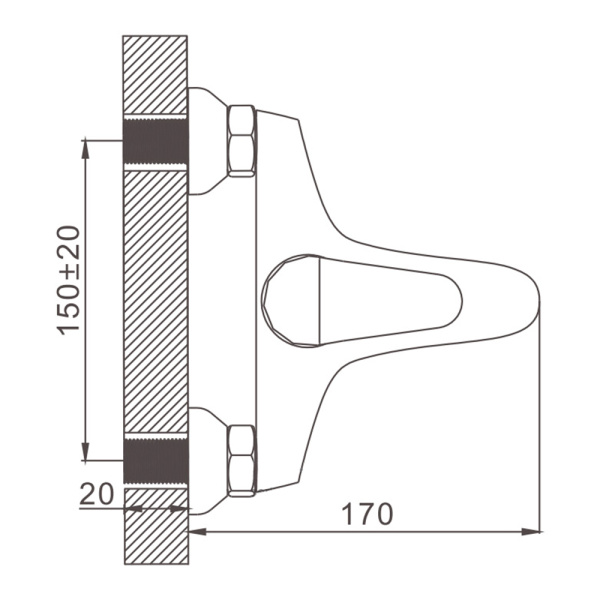 Смеситель для ванны Gerhans K13010 с коротким изливом