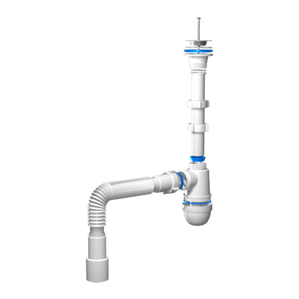 Сифон для умывальника 1 1/4" х 40х50 с гибкой трубой 40x40/50 Ани Пласт C1015