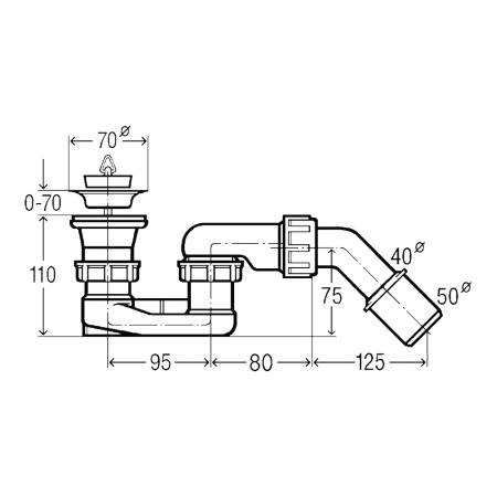Сифон для душевого поддона 1"1/2 х 40/50 мм Viega