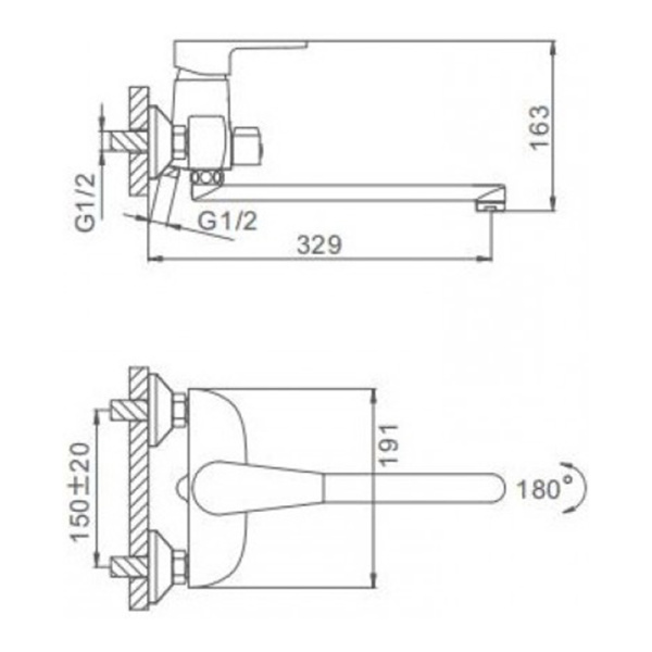 Смеситель для ванны Frap F2230-4 с длинным изливом бронза