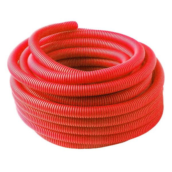Труба гофрированная (пешель) 28 мм красная, РБ