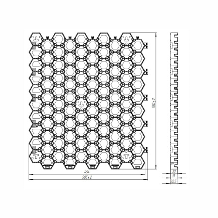 Решетка газонная пластиковая Standartpark HEXARM РГ-58.51.03-ПП чёрная
