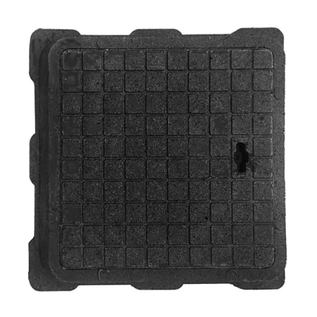 Люк канализационный садовый малый квадратный 1 т., чёрный