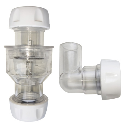 Сифон для кондиционера прозрачный с отводом и функцией сухого затвора "Мега Климат" TK5-PL