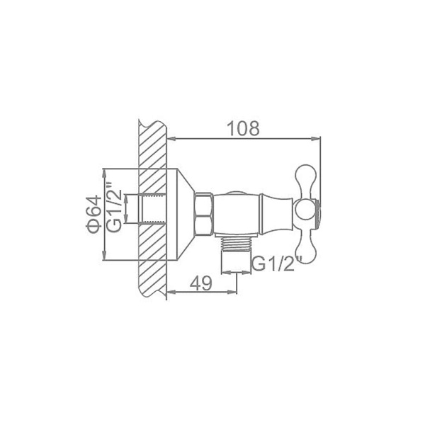 Смеситель для душа Ledeme L2008 двухвентильный хром Смеситель для душа Ledeme L2008 двухвентильный хром