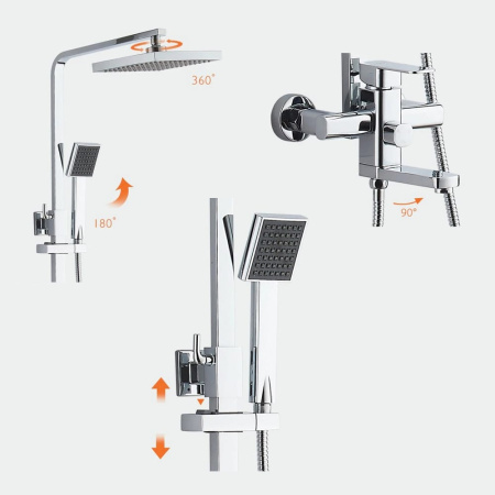 Душевая система Ledeme L2433 со смесителем и тропическим душем