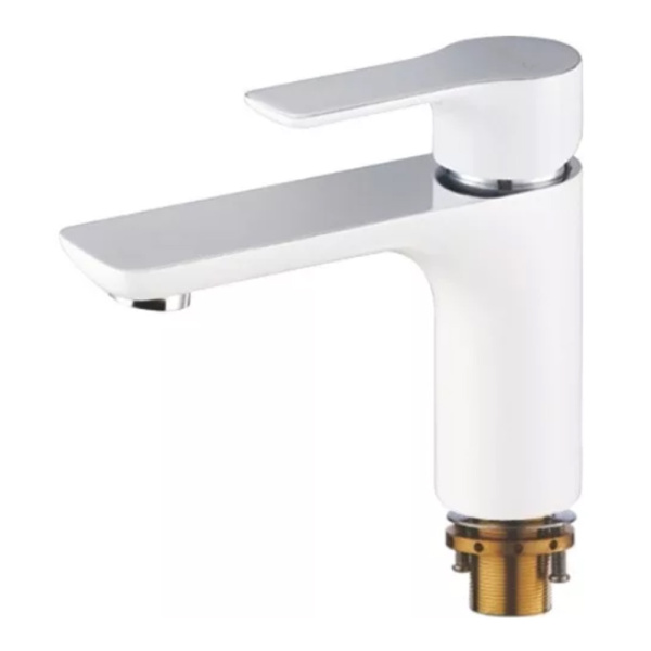 Смеситель для умывальника Gerhans K11015W белый хром