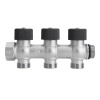 Коллектор распределительный 3/4" х 3/4"ЕК, на 2 выхода, хром, VARMEGA