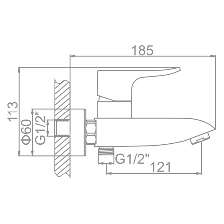 Смеситель для ванны Ledeme L3234 с душевым гарнитуром хром
