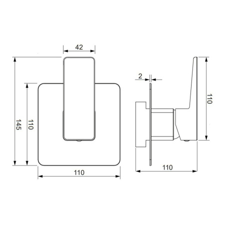 Душевая система для гигиенического душа скрытого монтажа Omnires Parma SYSPMBI1CR