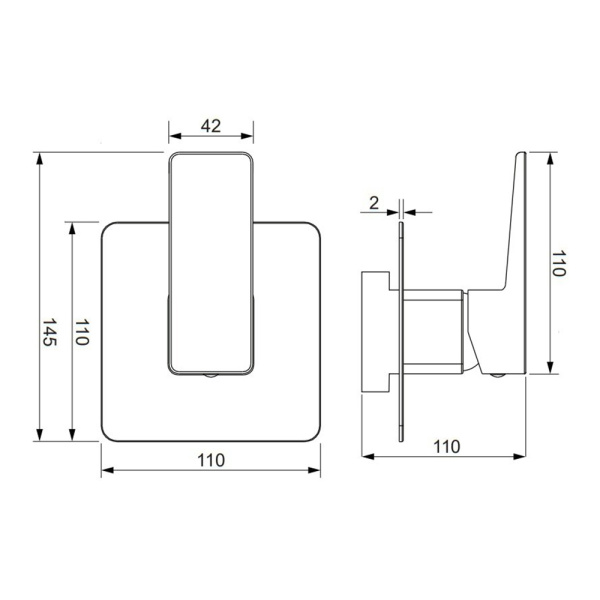 Душевая система для гигиенического душа скрытого монтажа Omnires Parma SYSPMBI1CR