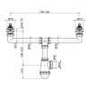 Сифон для двойной мойки Alcaplast A449-DN50/40 с нержавеющей решеткой DN70