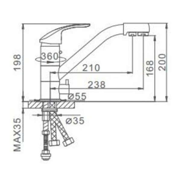 Смеситель для кухонной мойки Frap F4321-5 с выходом для питьевой воды