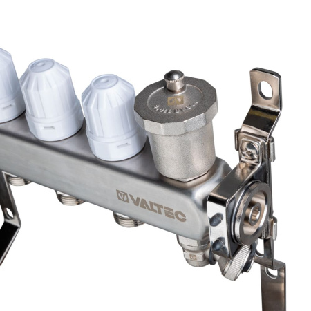 Коллекторный блок из нержавеющей стали на 12 выходов 1" x 3/4" (евроконус) Valtec Коллекторный блок из нержавеющей стали на 12 выходов 1" x 3/4" (евроконус) Valtec