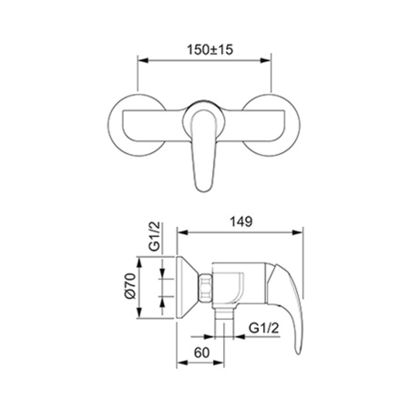 Смеситель для душа Oras Polara 1470Y