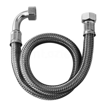 Гибкий шланг для воды угловой (гибкая подводка) 60 см DN25 гайка 1" х гайка 1" х 90° RIVER Tucai