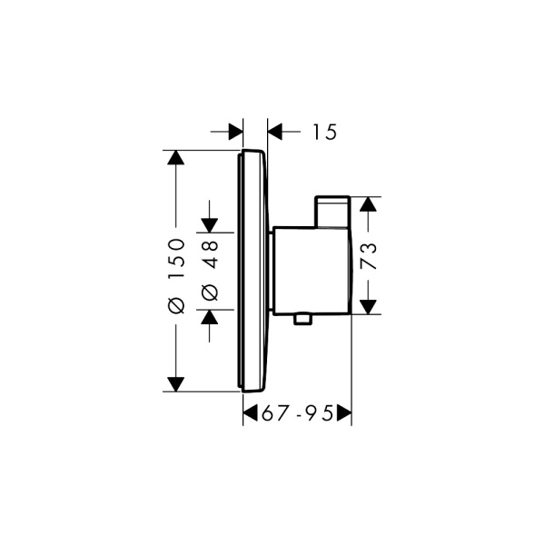 Термостатический смеситель скрытого монтажа для душа Hansgrohe Ecostat S HighFlow 15756000 Термостатический смеситель скрытого монтажа для душа Hansgrohe Ecostat S HighFlow 15756000