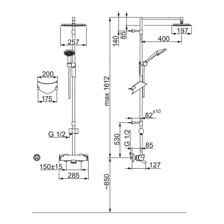 Термостатическая душевая система Oras Optima 7193U с изливом