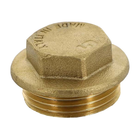 Заглушка латунная НР 1 1/2" с ограничителем, General Fittings