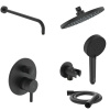 Душевая система скрытого монтажа Ideal Standard Ceraline Black 6 в 1, чёрный (верхний душ 200 мм)