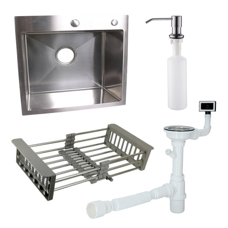 Мойка кухонная WISENT WS-35044D Сатин-декор (500 х 440 х 220 мм)