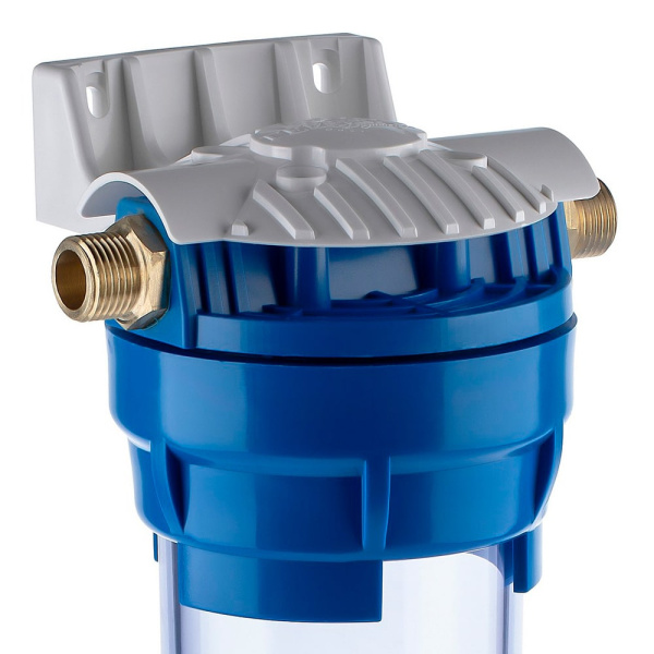 Магистральный фильтр Гейзер 1П 1/2" SL10 прозрачный Магистральный фильтр Гейзер 1П 1/2" SL10 прозрачный