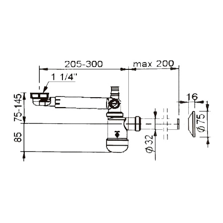 Полусифон для умывальника экономящий пространство PREVEX Preloc телескопический Полусифон для умывальника экономящий пространство PREVEX Preloc телескопический