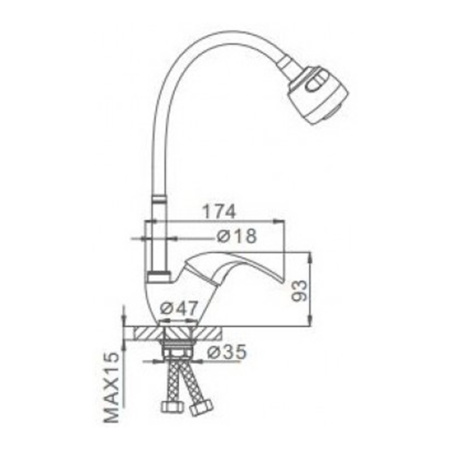 Смеситель для кухонной мойки Frap F4303-1 высокий хром