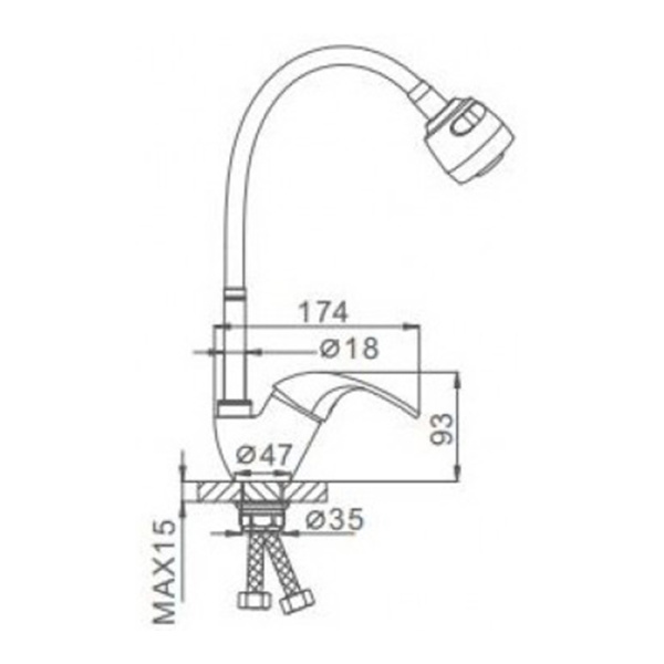 Смеситель для кухонной мойки Frap F4303-1 высокий хром