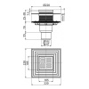 Трап душевой Alcaplast APV4344 105 х 105/50/75 мм со стальной решеткой, прямой