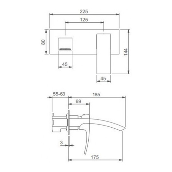 Смеситель для умывальника Gappo Jacob G1007-2 встроенный хром