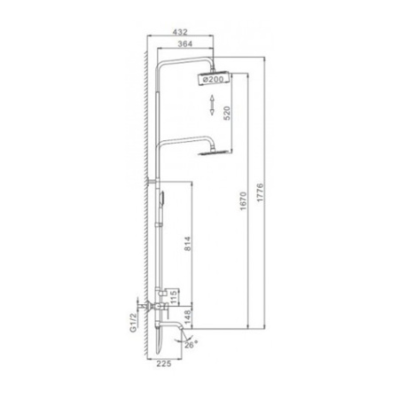 Душевая система c изливом Frap F2448 хром