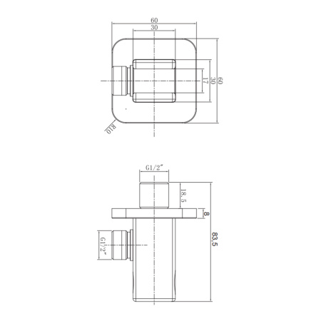 Угловое крепление для душа Omnires 8815BL черное