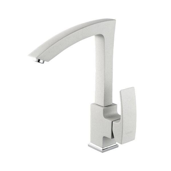 Смеситель для кухонной мойки Gerhans K14014W высокий молочный