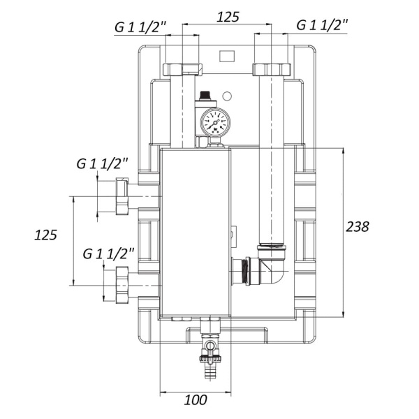 Гидравлическая стрелка 1 1/2" VIEIR VR205