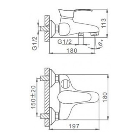 Смеситель для ванны Frap F3201 с коротким изливом хром