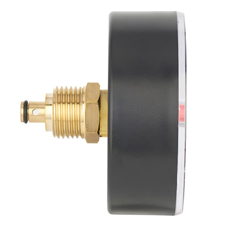 Термоманометр аксиальный с запорным клапаном 1/2" (10 bar), d80, 120°С, VARMEGA