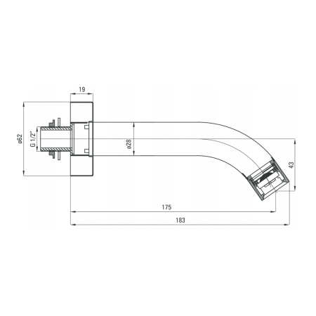 Излив для ванны Deante Cascada NAC_083K круглый хром