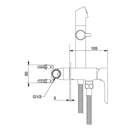 Смеситель для гигиенического душа Gappo Noar G7248-1 с держателем хром
