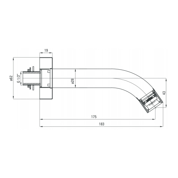 Излив для ванны Deante Cascada NAC_083K круглый хром