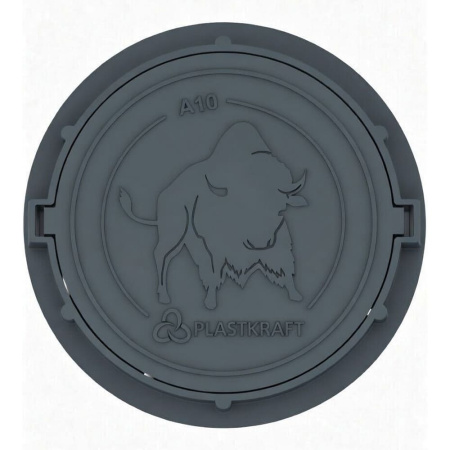 Люк газонный канализационный 1.5 т, d765, h60/21, Пласткрафт (Сандкор) чёрный