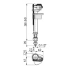 Впускной клапан нижний Alcaplast A17 1/2" для керамических бачков