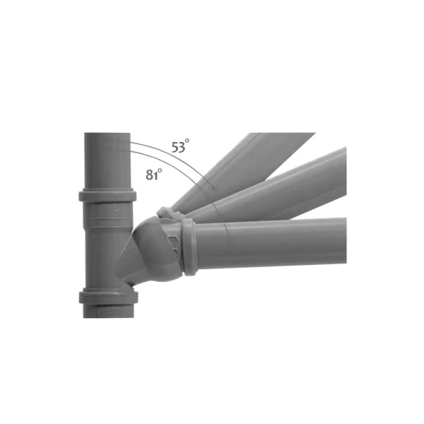 Тройник с плавной регулировкой 53° - 81° DN 110 Airfit