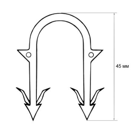 Скоба под такер для крепления трубы теплого пола 45 мм РБ (кассета на спайке)