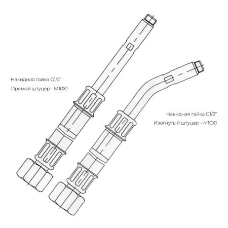 Гибкая подводка для смесителя 35 см (компл. 2шт) гайка G1/2 х штуцер М10Х1, ТАиМ