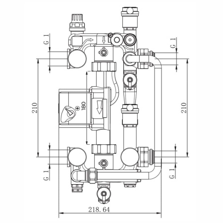 Насосно-смесительный узел для тёплого пола (без насоса) ZEISSLER/TIM JH-1033