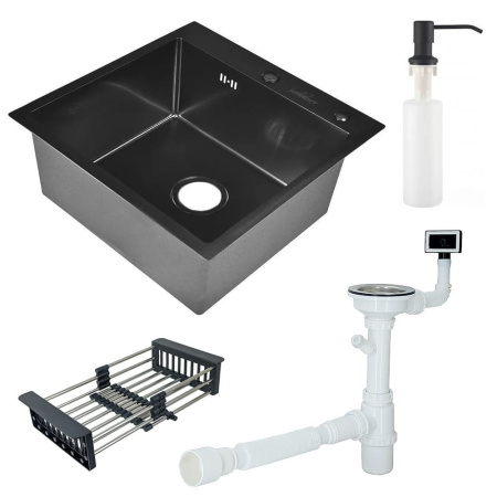 Мойка кухонная WISENT WGS-35050B Графит (500 х 500 х 220 мм)