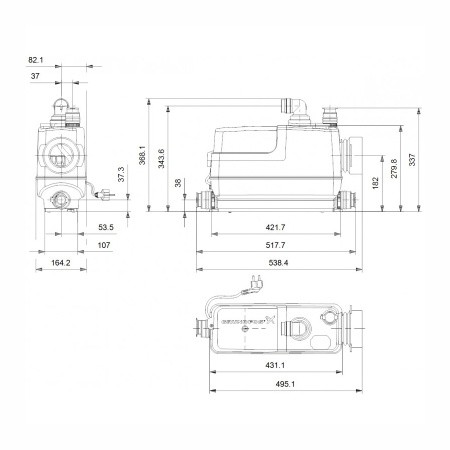 Канализационная насосная станция Grundfos SOLOLIFT2 СWC-3