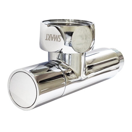 Соединение вентильное угловое с круглым краном для полотенцесушителя 1"ВР х 1/2"НР SMART