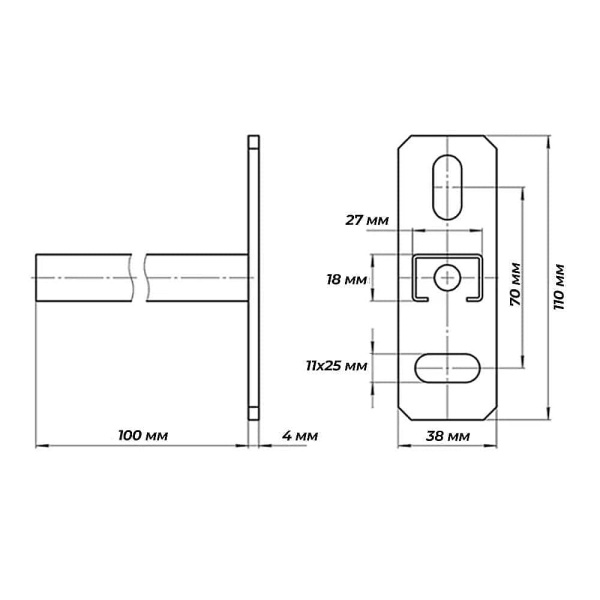 Консоль монтажная 1,25 х 27 х 18 х 100 мм TANERS